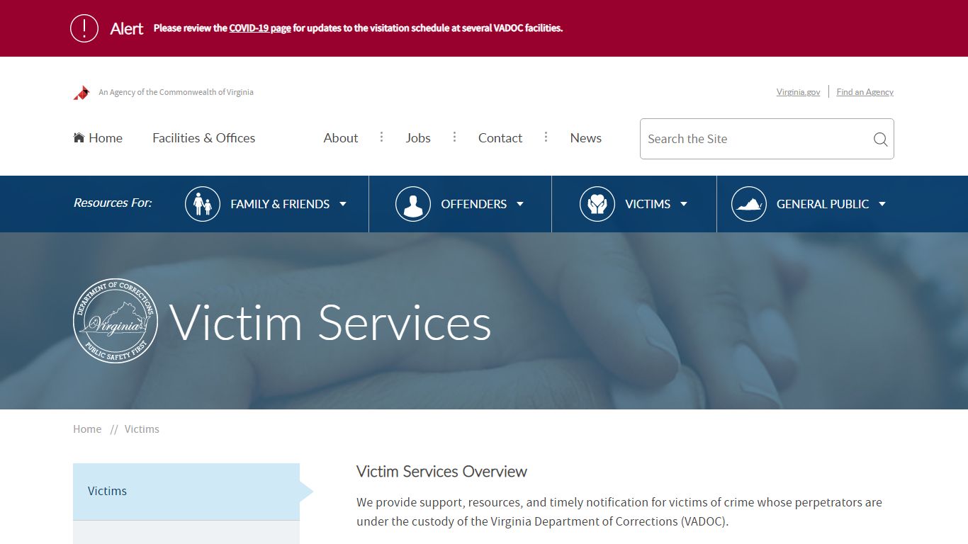 Victim Services — Virginia Department of Corrections